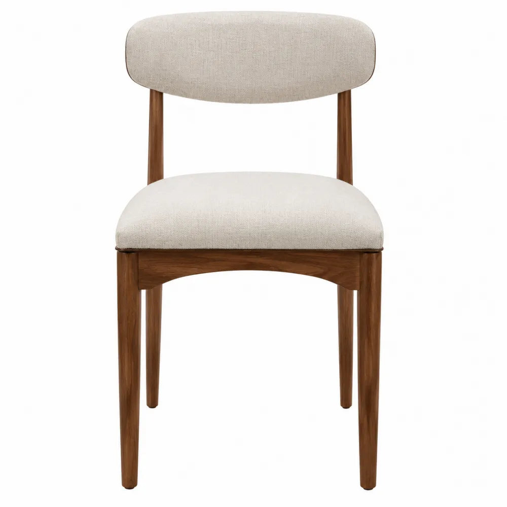 Sedia in legno e tessuto beige