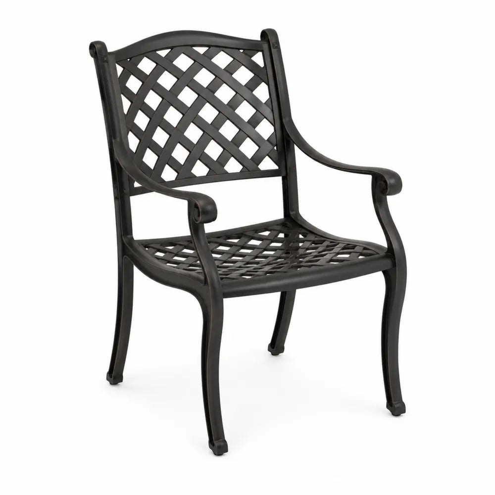 Sedia da Giardino in Alluminio Nero
